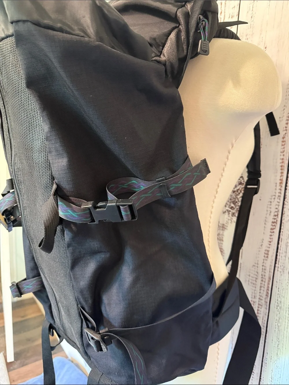 Jansport Black Hiking Backpack with Multicolor Accents